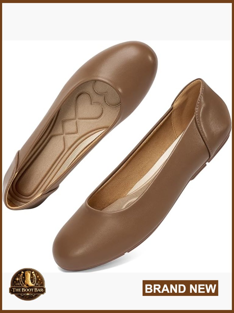 Classic Round Toe Pu Leather Ballet Flats Office Work Business Casual